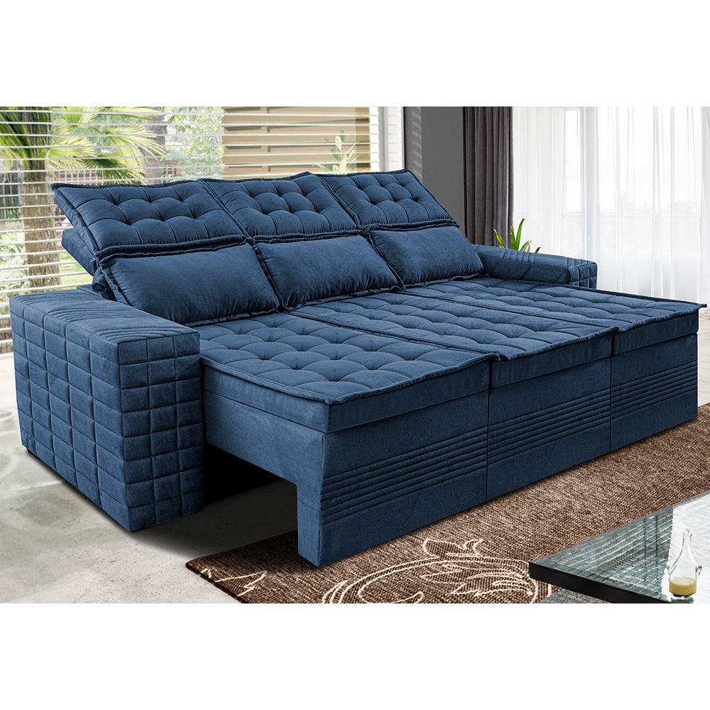 Sofá 3 Lugares Retrátil e Reclinável Cama inBox Senses 2,00m Velusoft