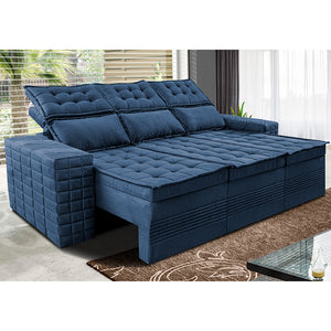 Sofá 3 Lugares Retrátil e Reclinável Cama inBox Senses 2,00m Velusoft