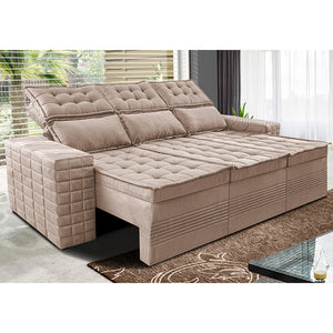 Sofá 3 Lugares Retrátil e Reclinável Cama inBox Senses 2,00m Velusoft