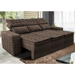 Sofá 3 Lugares Retrátil e Reclinável Cama inBox Senses 2,00m Velusoft