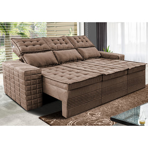 Sofá 3 Lugares Retrátil e Reclinável Cama inBox Senses 2,00m Velusoft