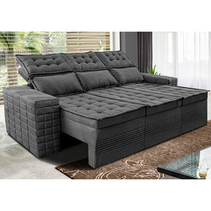 Sofá 3 Lugares Retrátil e Reclinável Cama inBox Senses 2,00m Velusoft