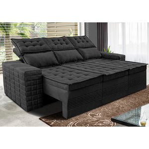Sofá 3 Lugares Retrátil e Reclinável Cama inBox Senses 2,00m Velusoft