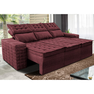 Sofá 3 Lugares Retrátil e Reclinável Cama inBox Senses 2,00m Velusoft