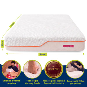 Colchão Blend Memory Fresh com Espuma Viscoelástico Cama inBox