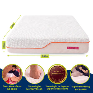 Colchão Blend Memory Fresh com Espuma Viscoelástico Cama inBox