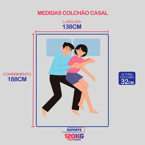 0 - Colchão Casal com Molas Ensacadas Cama inBox Wonderful Branco