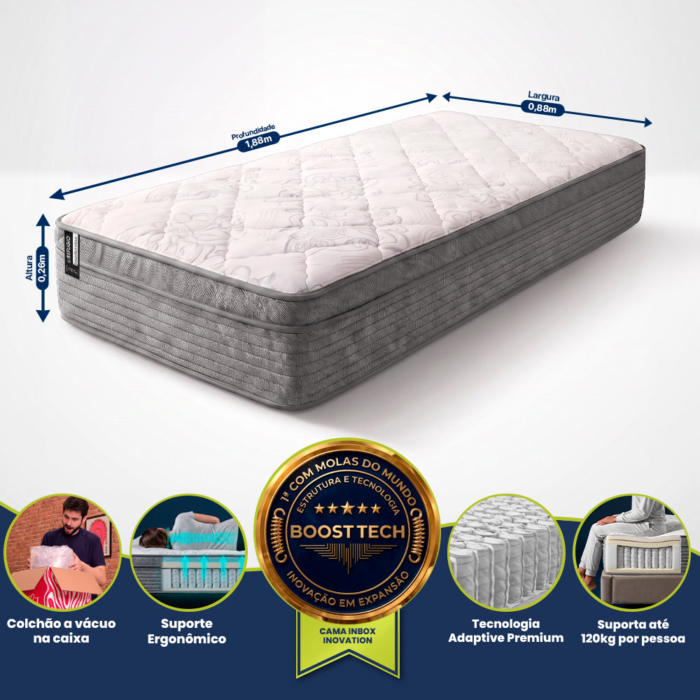 Colchão Refúgio Boost Tech de Molas Ensacadas Cama inBox