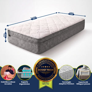 Colchão Refúgio Boost Tech de Molas Ensacadas Cama inBox