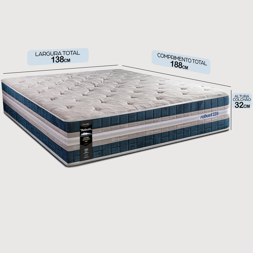 Colchão Robust 220 de Molas Ensacadas e Espuma D45 Cama inBox
