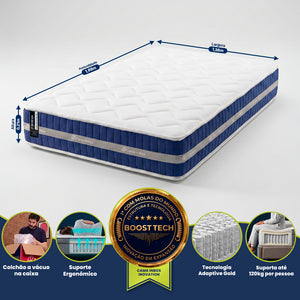 Colchão Serena Boost Tech de Molas Ensacadas a Vácuo Cama inBox
