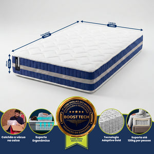 Colchão Serena Boost Tech de Molas Ensacadas a Vácuo Cama inBox