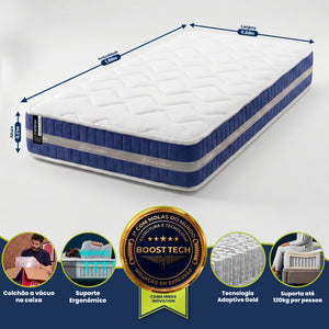 Colchão Serena Boost Tech de Molas Ensacadas a Vácuo Cama inBox
