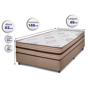 Cama Box Livity com Molas Ensacadas Bege Cama inBox