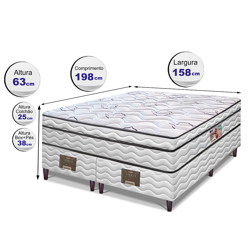 Cama Box Moderne One Face Espuma D45 Branco Cama inBox