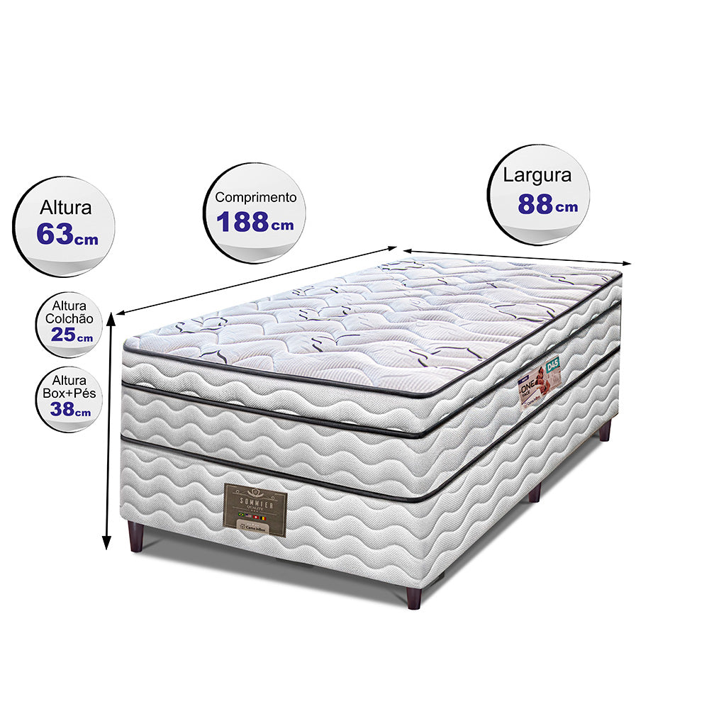 Cama Box Moderne One Face Espuma D45 Branco Cama inBox