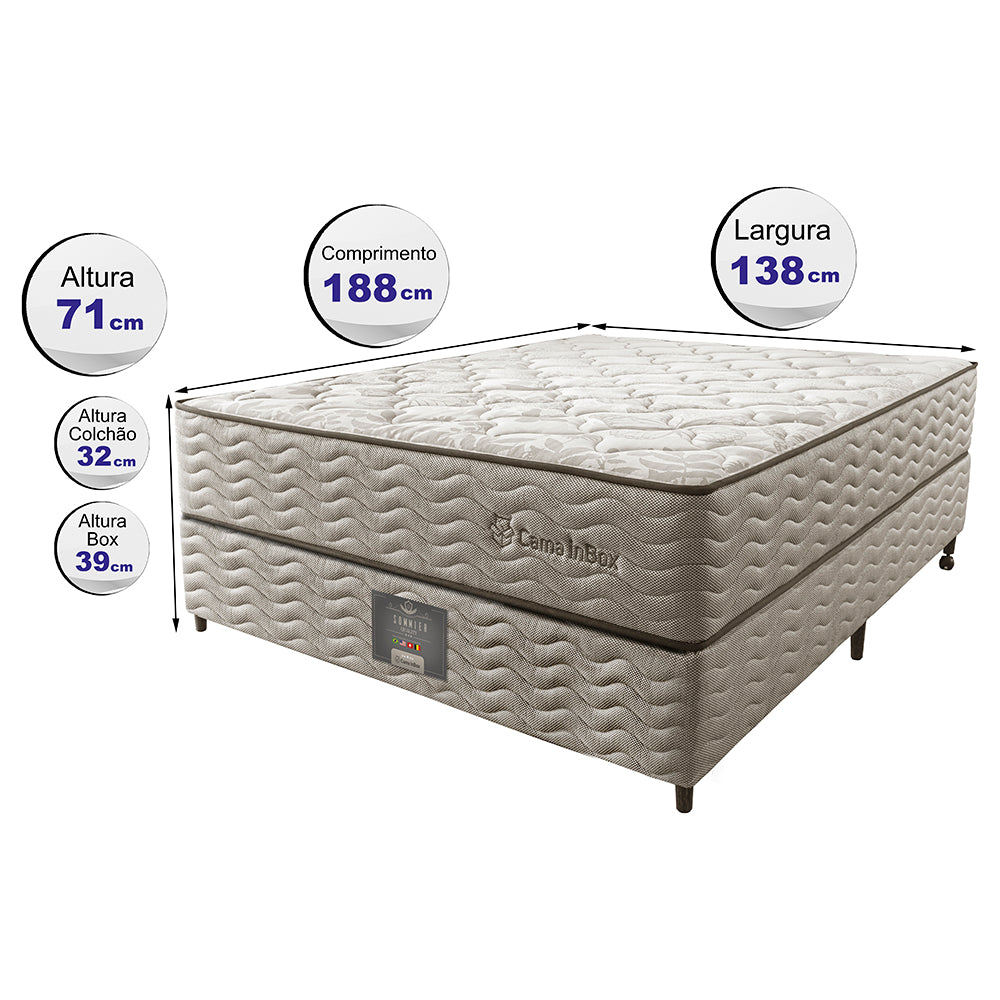 Cama Box Colchão Euro + Box Molas Ensacadas Cama inBox Ocean