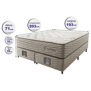 Cama Box Colchão Euro + Box Molas Ensacadas Cama inBox Ocean