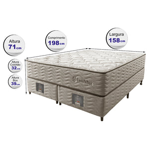 Cama Box Colchão Euro + Box Molas Ensacadas Cama inBox Ocean