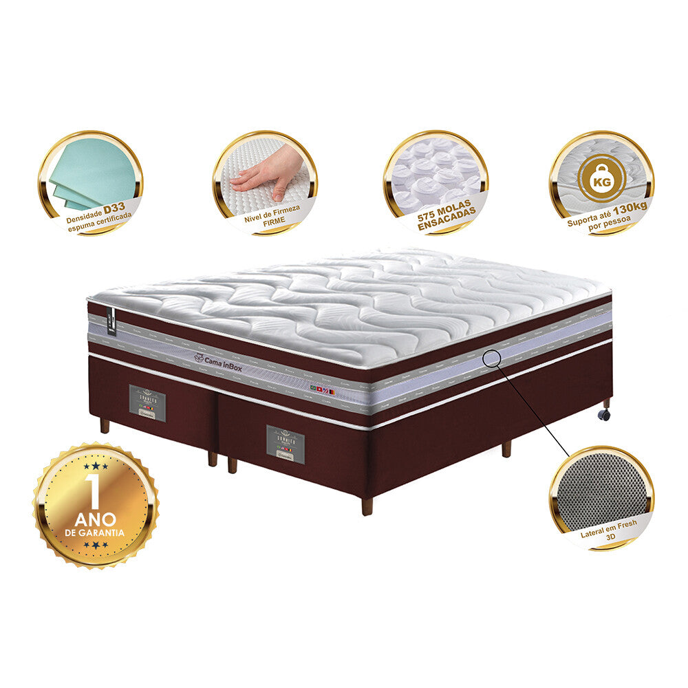 Conjunto Cama Box de Molas Ensacadas D33 Cama inBox Select Firme
