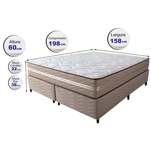 Cama Box (Colchão + Box) de Molas Ensacadas Cama inBox Smart Gold
