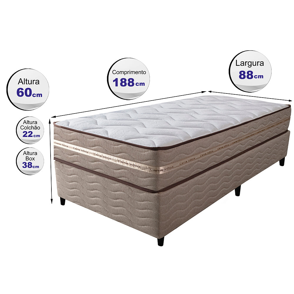 Cama Box (Colchão + Box) de Molas Ensacadas Cama inBox Smart Gold