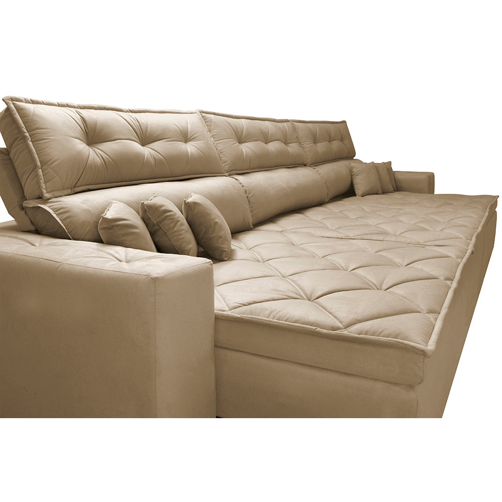 0 - Sofá Retrátil e Reclinável 4,12m Austin com Molas no Assento 