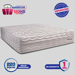 0 - Colchão Casal com Molas Ensacadas Cama inBox Wonderful Branco