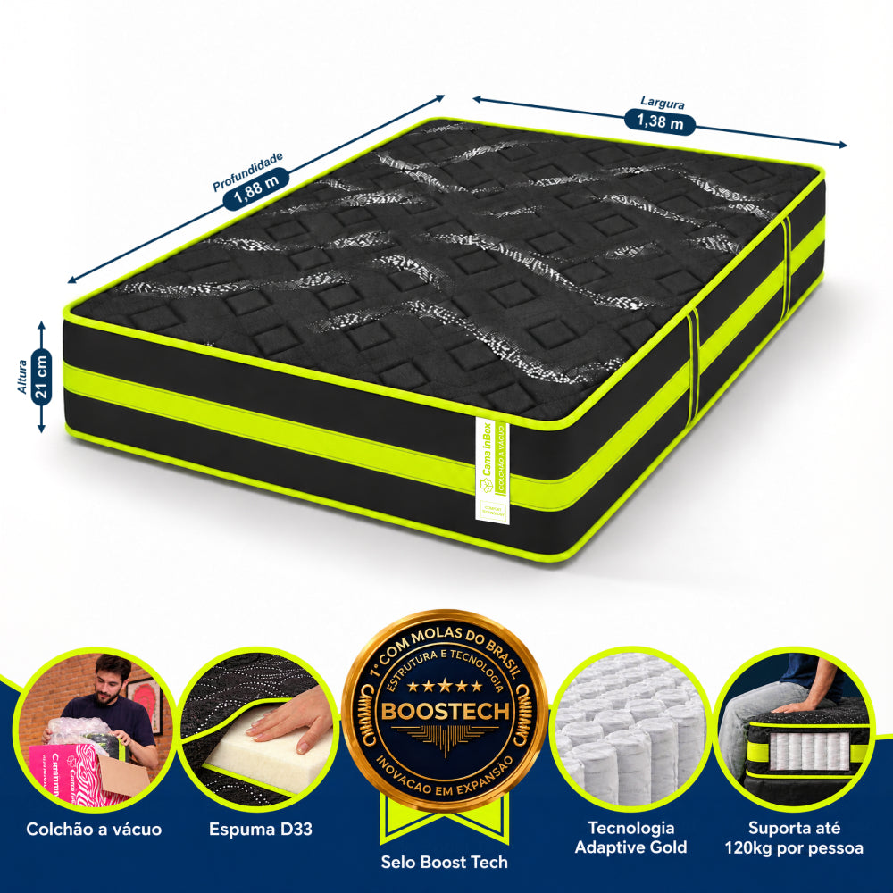 Colchão de Molas Ensacadas a Vácuo Green Cama inBox