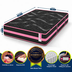Colchão de Molas Ensacadas a Vácuo Pink Cama inBox