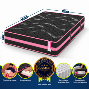 Colchão de Molas Ensacadas a Vácuo Pink Cama inBox