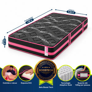 Colchão de Molas Ensacadas a Vácuo Pink Cama inBox
