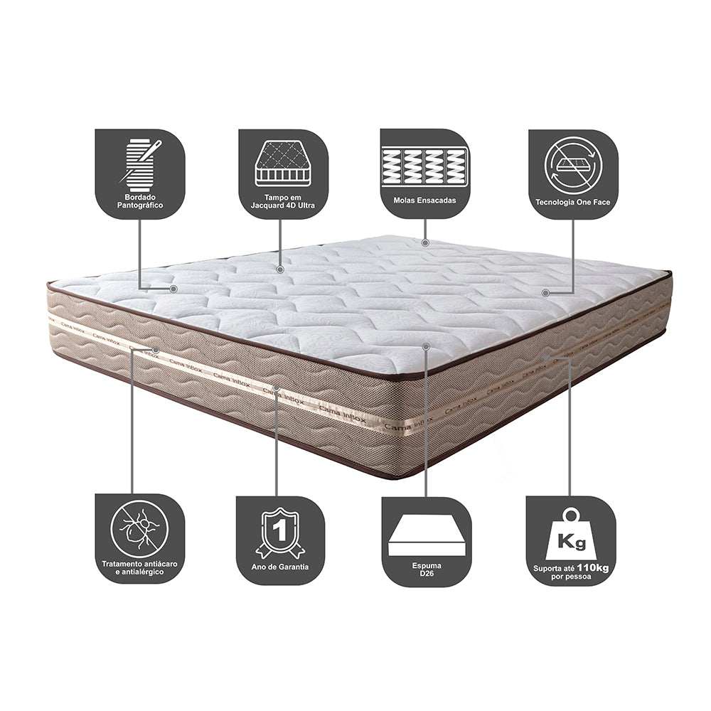 Colchão de Molas Ensacadas Cama inBox Smart Gold