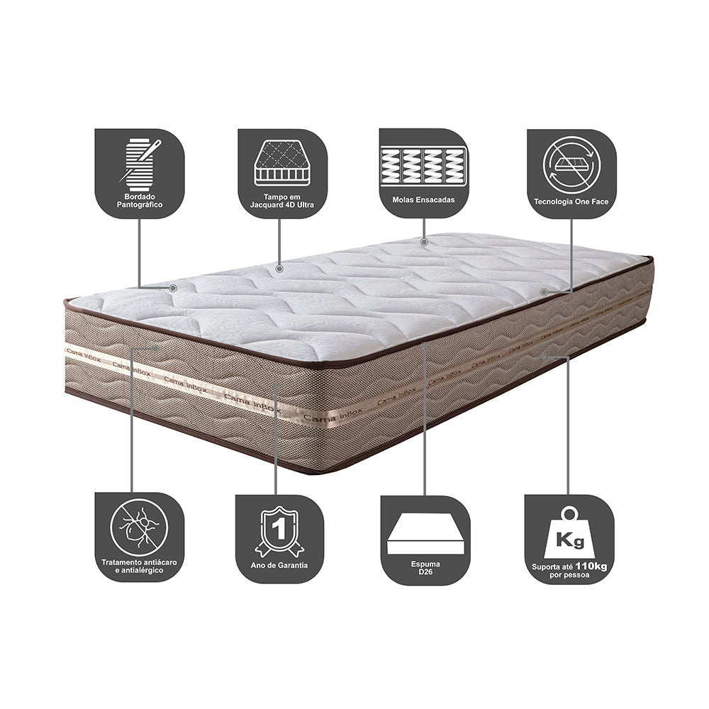 Colchão de Molas Ensacadas Cama inBox Smart Gold