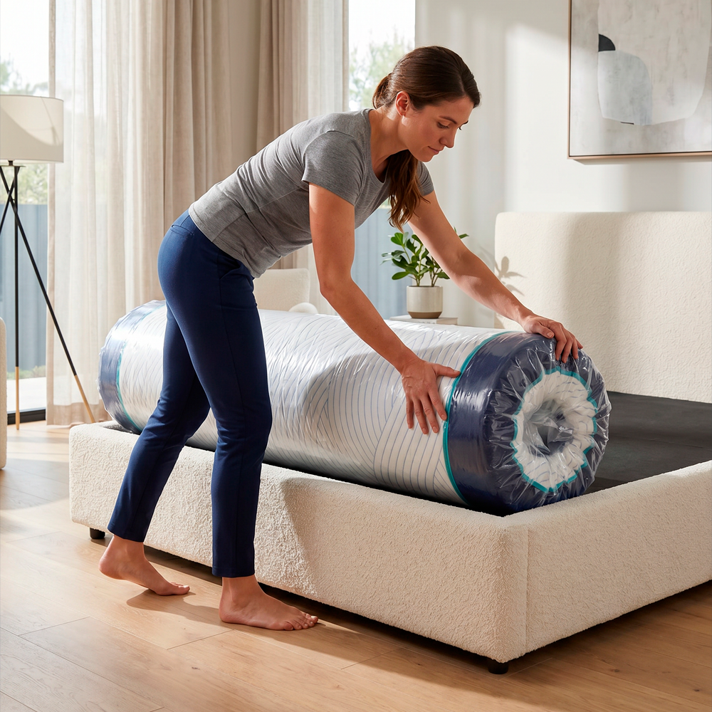 Colchão de Molas Ensacadas a Vácuo Boost Tech Memory Fresh Waterfall Cama inBox
