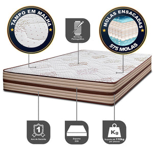 Cama Box Livity com Molas Ensacadas Bege Cama inBox