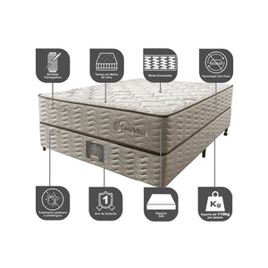 Cama Box Colchão Euro + Box Molas Ensacadas Cama inBox Ocean