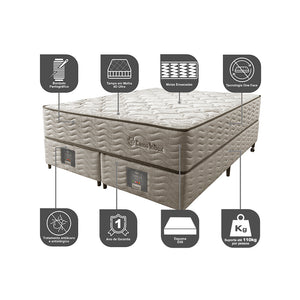 Cama Box Colchão Euro + Box Molas Ensacadas Cama inBox Ocean