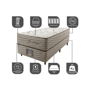 Cama Box Colchão Euro + Box Molas Ensacadas Cama inBox Ocean