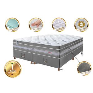 Conjunto Cama Box de Molas Ensacadas Cama inBox Select Euro Soft
