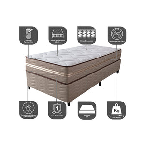 Cama Box (Colchão + Box) de Molas Ensacadas Cama inBox Smart Gold