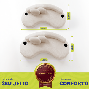 Conjunto de Sofá 3 e 2 Lugares Veda Xpand Tech Tecido bouclê Cama inBox