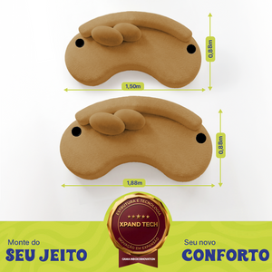 Conjunto de Sofá 3 e 2 Lugares Veda Xpand Tech Tecido bouclê Cama inBox