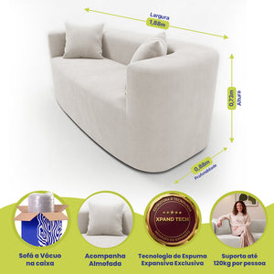 Sofá Solace Xpand Tech a Vácuo Bouclê Cama inBox