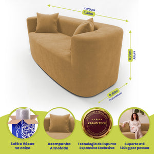 Sofá Solace Xpand Tech a Vácuo Bouclê Cama inBox