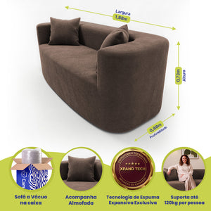 Sofá Solace Xpand Tech a Vácuo Bouclê Cama inBox