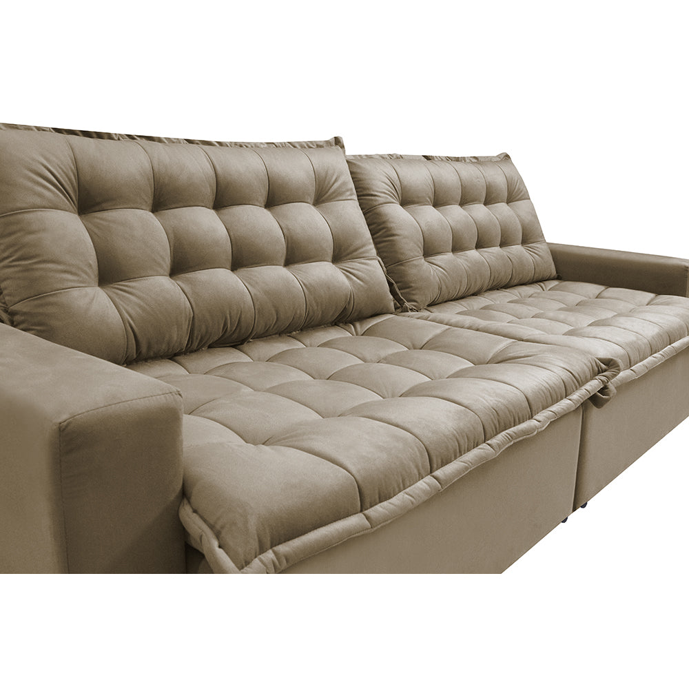 0 - Sofá Retrátil Reclinável e Cama 2,15m Cama inBox Flex Suede V