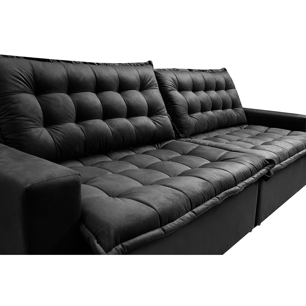 0 - Sofá Retrátil Reclinável e Cama 2,15m Cama inBox Flex Suede V
