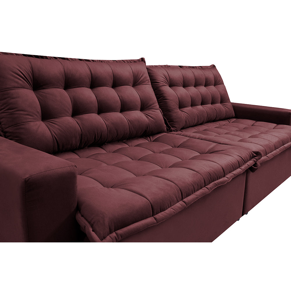 0 - Sofá Retrátil Reclinável e Cama 2,15m Cama inBox Flex Suede V