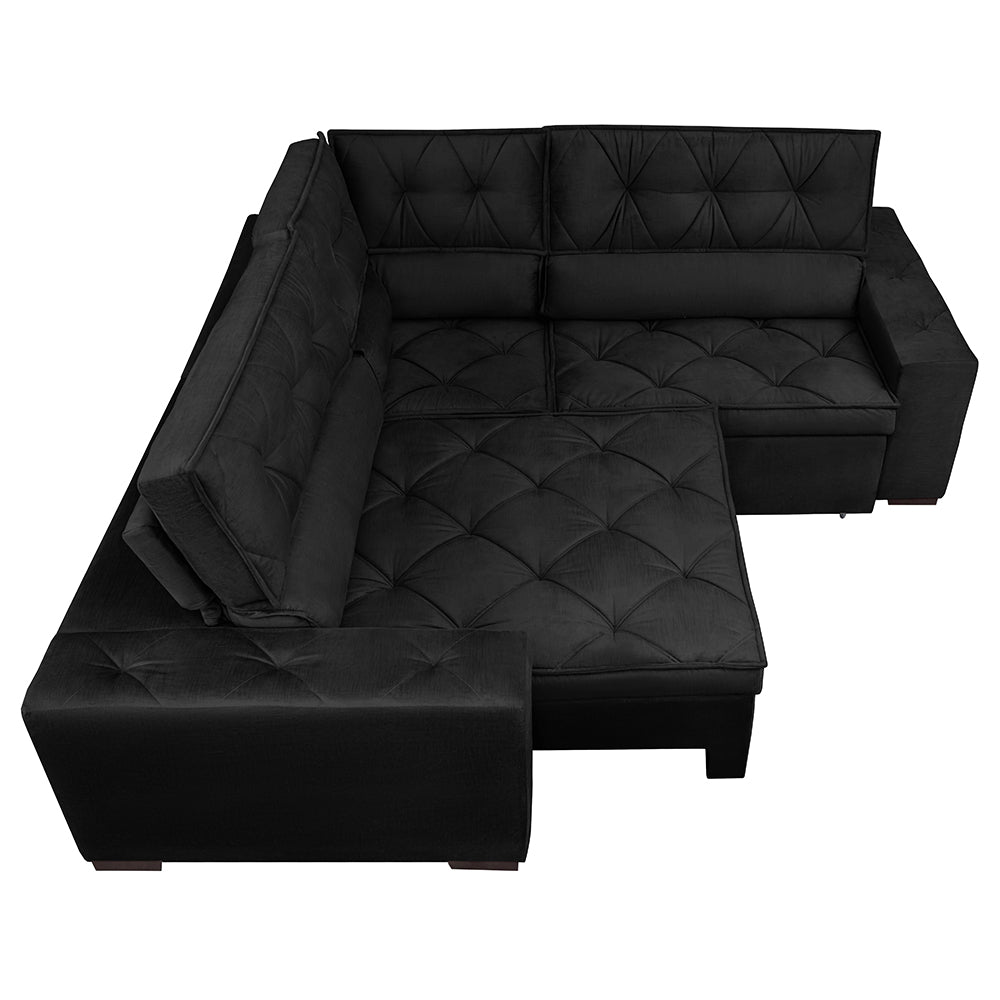 0 - Sofá de Canto Retrátil, Reclinável, Molas Cama inBox Austin 2
